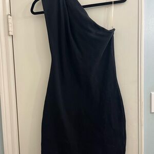 American Apparel Black One-Shoulder Dress